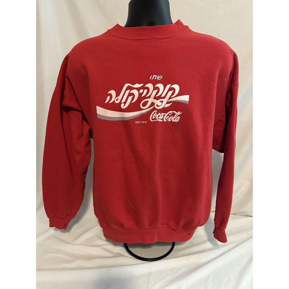 Vintage Coca Cola sweater Red XL (see Measurements) HEBREW